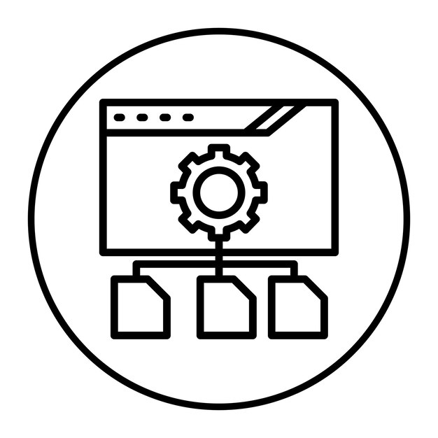 a white circle with a black and white logo that says gears and gears