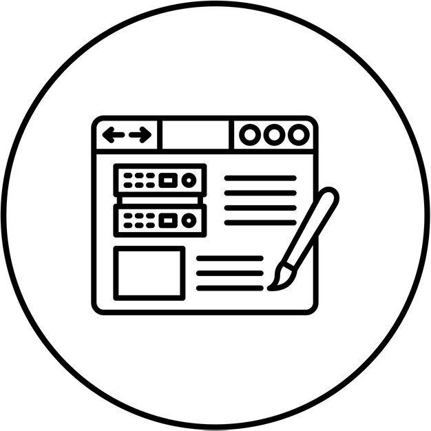 a white circle with a pen and a pen on it