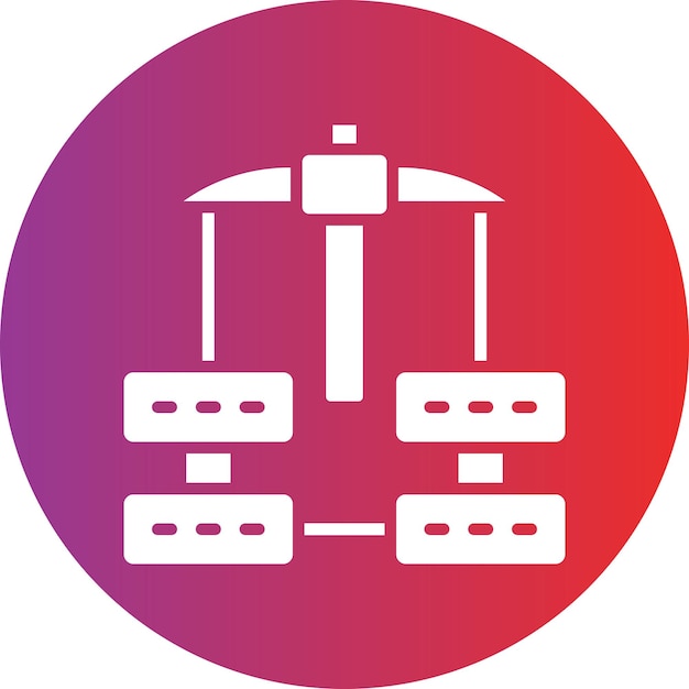 a white circle with a red circle that says  a machine