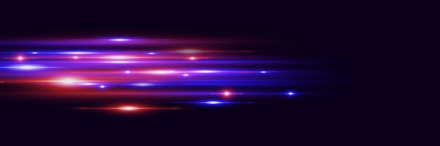 A wonderful glare of light Magic red and blue speed line Neon lines light effect