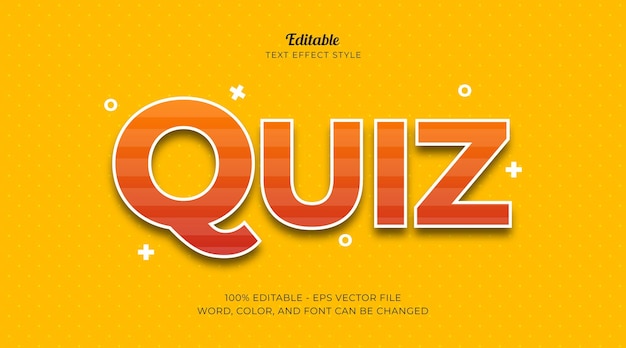 A yellow and orange quiz font with a yellow background.