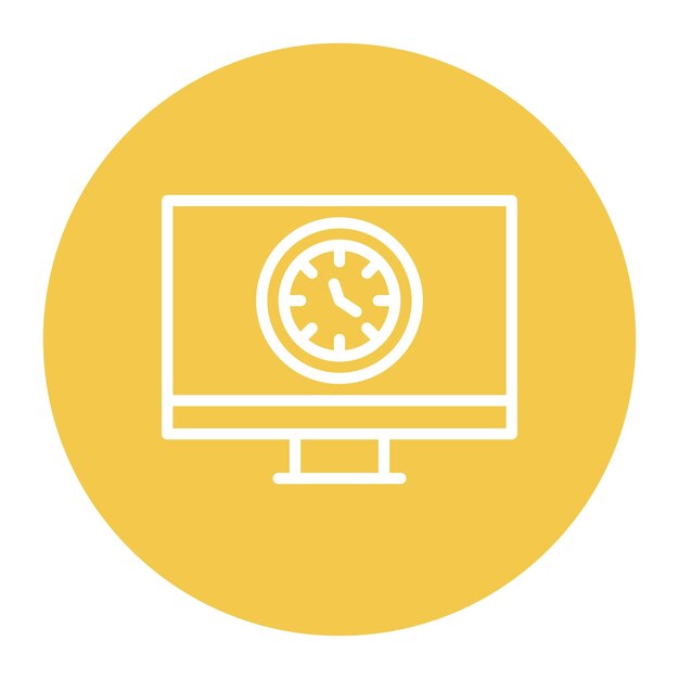 a yellow and white logo with a clock and a circle with the words  time  on it