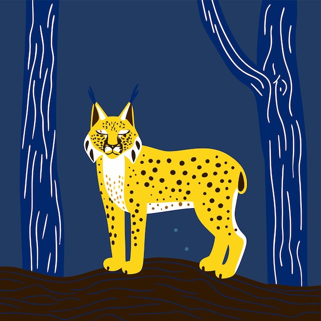 a yellow lynx with a blue background and a black background with a blue background