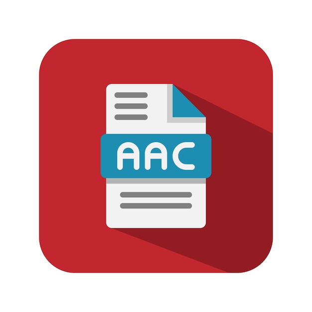 Aac file type format audio icons extension files symbol icon Vector illustration