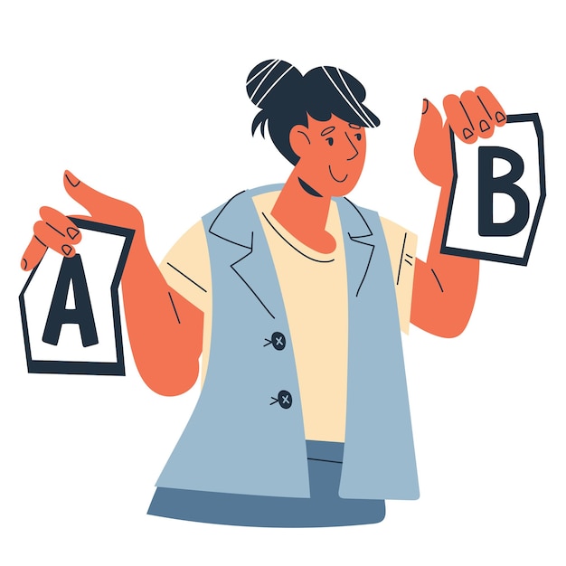 ab testing or split testing banner concept airefined marketing campaign vector