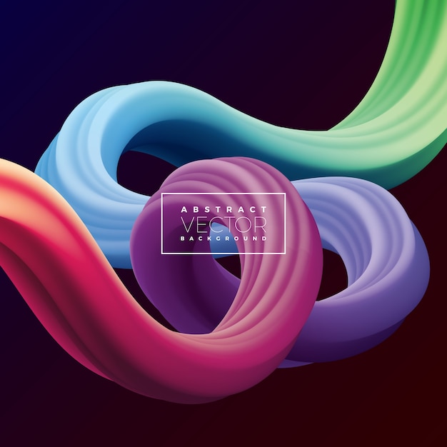 Abstract 3D Colorful Curve Line Background.