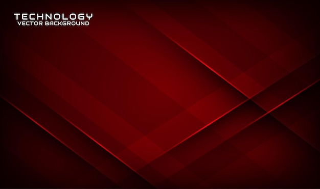 abstract 3d dark red technology background overlap layer with geometric shapes