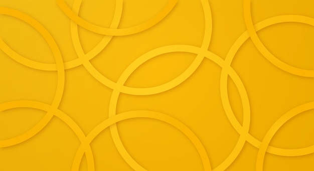 abstract 3d geometric circle stripes lines papercut background with yellow colors realistic