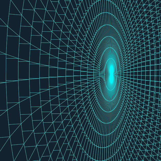 abstract 3d illuminated distorted mesh sphere neon sign futuristic technology hud element elegant destroyed big data visualization