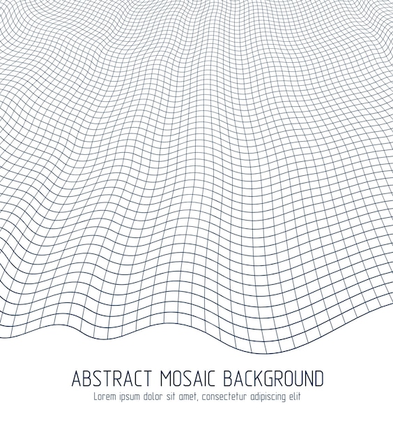 Abstract 3d linear mesh vector background, abstract dimensional lattice surface illustration.