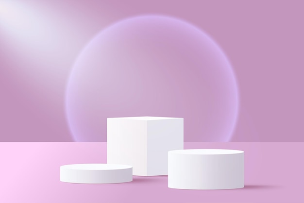 Abstract 3D pink podium background Modern minimalist mockup for product display presentation