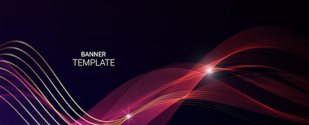 Abstract attractive tech wave dynamic lines background