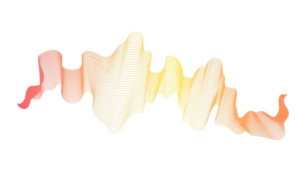 Abstract backdrop with orange wave gradient lines on white background. Modern technology background, wave design. Vector illustration