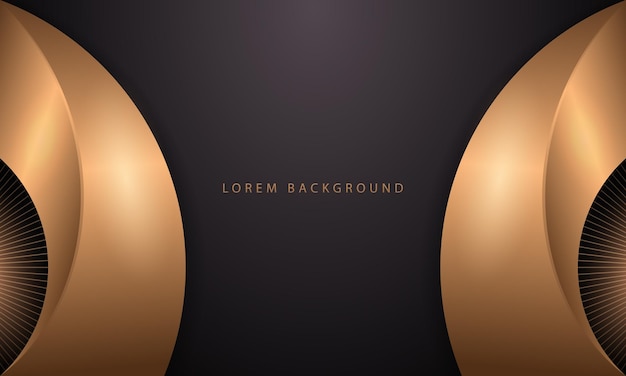 abstract background and gold circle shapes with golden elements