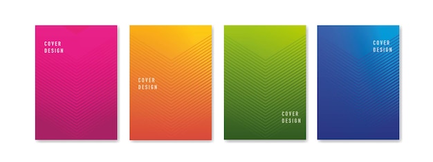 Abstract background cover set Vector banner templates with texture and gradient Colorful paper frame