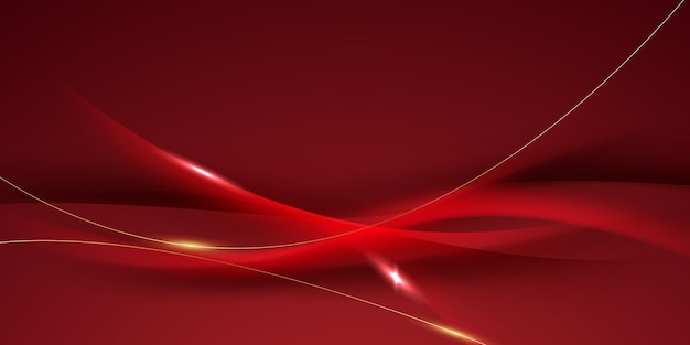 abstract background design with red geometric golden elements vector
