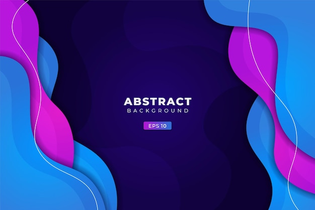 Abstract Background Geometric Colorful Dynamic Fluid Gradient Blue and Purple Premium Banner Vector