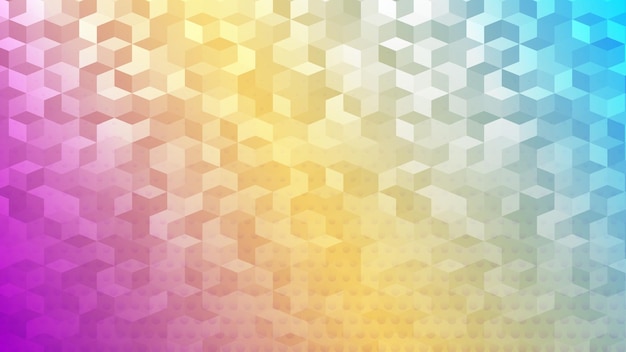 Abstract background made of small cubes in purple yellow and blue colors