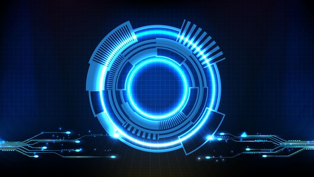abstract background of blue futuristic technology hud display interface
