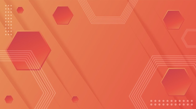 abstract background orange gradient hexagonal memphis style