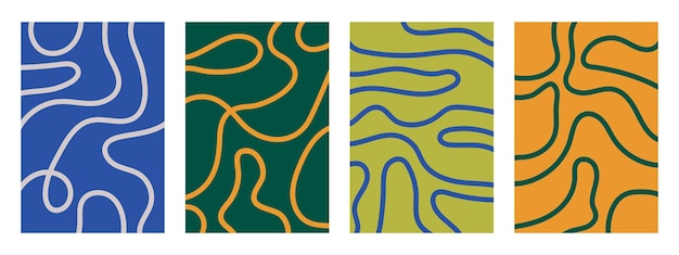 abstract background set colorful modern objects from vector abstract lines wave lines abstract