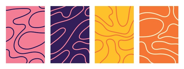 abstract background set colorful modern objects from vector abstract lines wave lines abstract