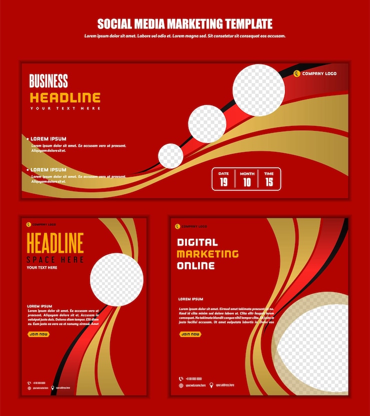Vector abstract background social media post template modern design for business digital marketing online