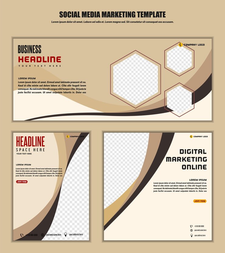 Vector abstract background social media post template modern design for business digital marketing online