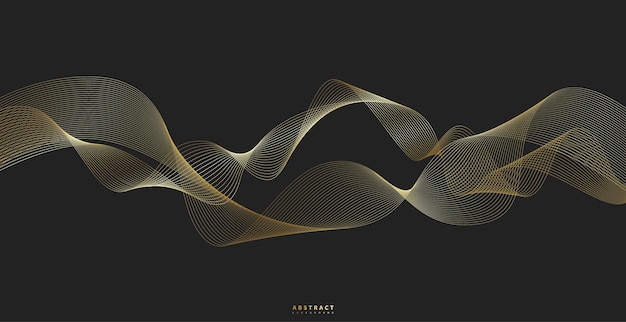 Abstract Background Wavy line gold futuristic luxury
