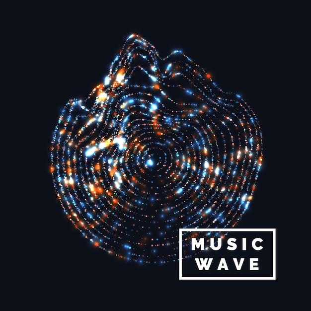  abstract background with a colored dynamic waves, line and particles.