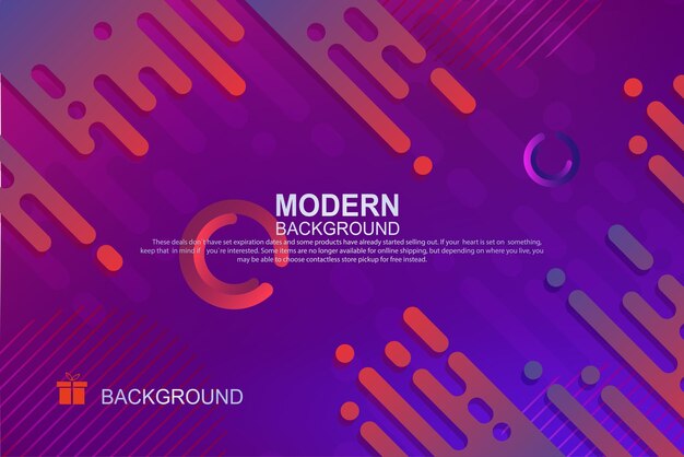 Abstract background with a gradient of blue and purple the outlines of oblique rounded stripes
