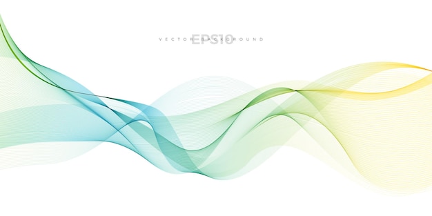 Abstract background with blue and green dynamic line wave background