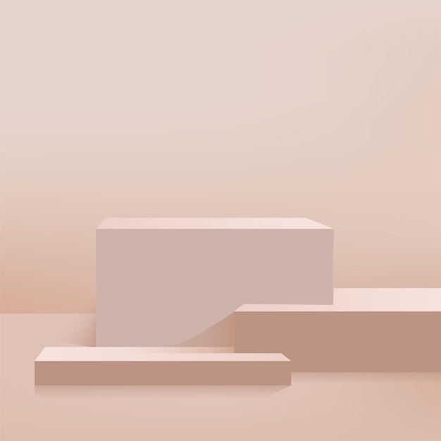 Abstract background with brown podium for presentation. Vector