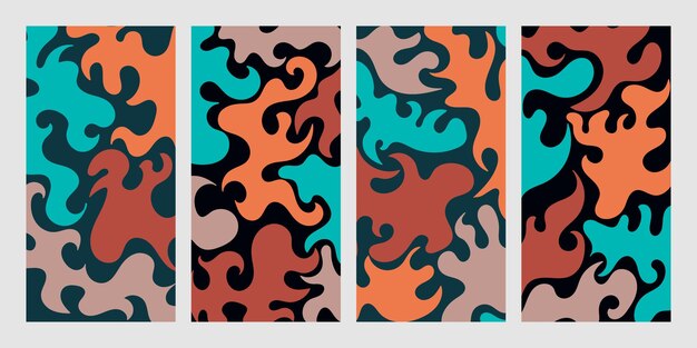 abstract background with colorful fire and liquid objects