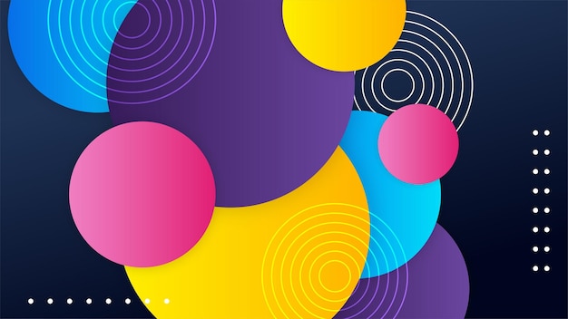 Abstract background with colorful shapes waves lines circles and pattern
