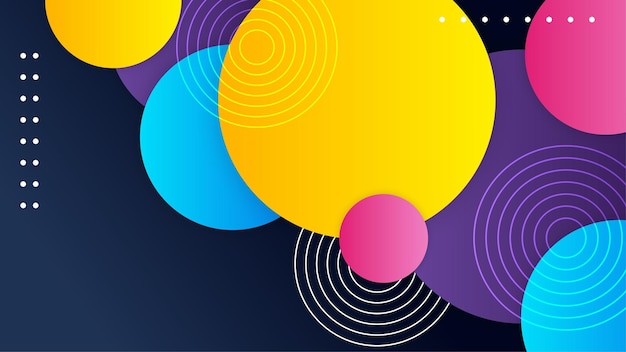 Abstract background with colorful shapes waves lines circles and pattern