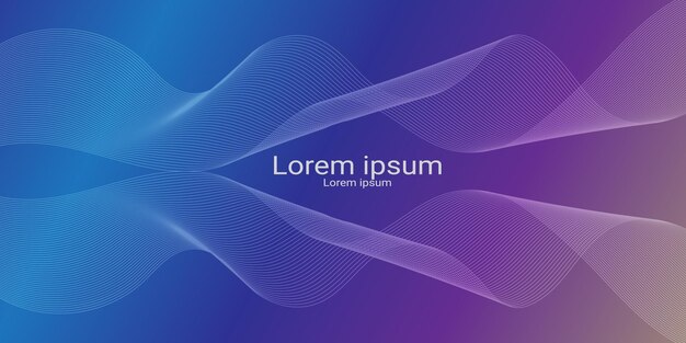 Abstract background with glowing wave Shiny moving lines design element Modern purple blue gradient