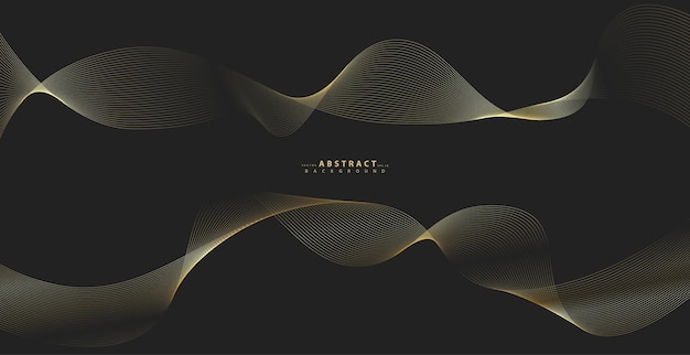 Abstract background with gold line wave Luxury style Tech pattern Curved wavy line smooth stripe Vector illustration