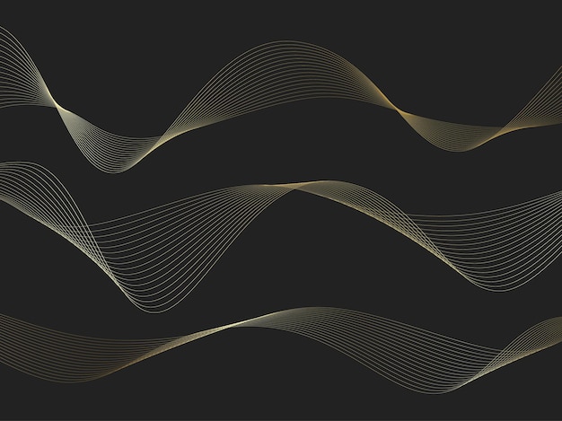 Abstract background with gold line wave Luxury