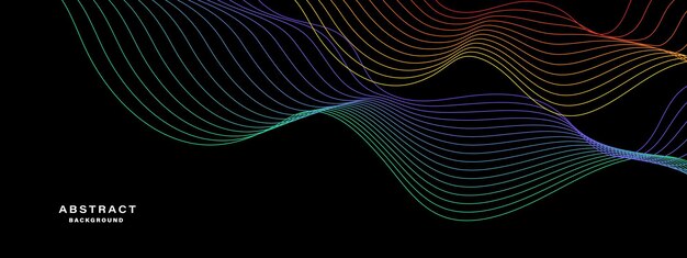 Abstract background with gradient wavy lines