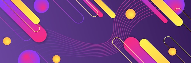 Abstract background with modern futuristic graphic. Purple gradient background with stripes. Geometric pattern template with memphis style design