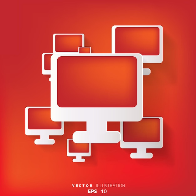 Abstract background with monitor web icon