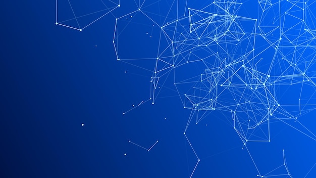abstract background with moving dots and lines network connection structure vector futuristic illustration digital technology design