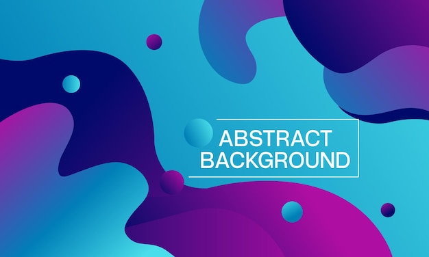 Abstract background with vibrant blue and purple hues fluid shapes and floating spheres