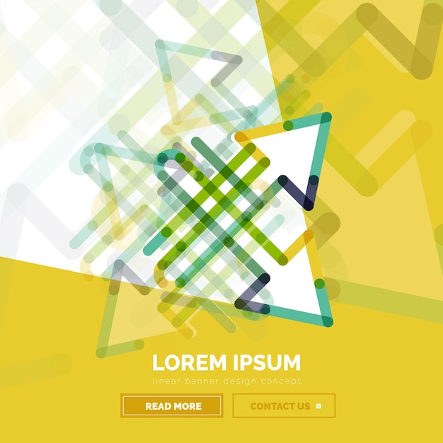 abstract banner template with arrows linear design style