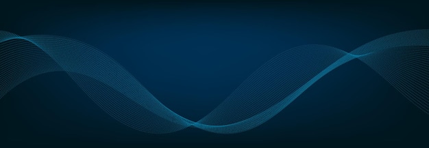 abstract banner template with blue wavy lines technology banner