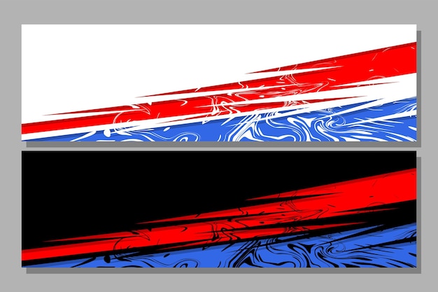 abstract banner with red and blue dynamic shapes