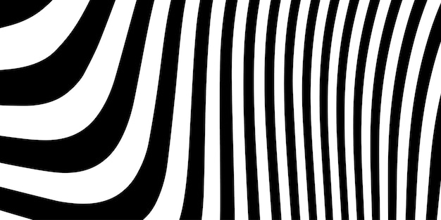 Abstract Black and White Curved Lines Pattern