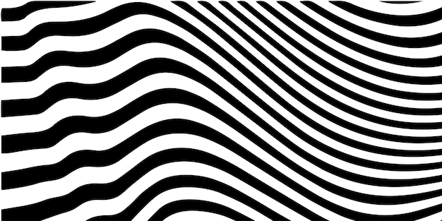 Abstract Black and White Curved Lines Pattern