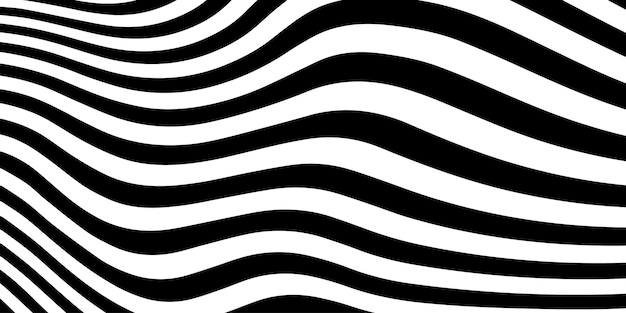 Abstract Black and White Curved Lines Pattern